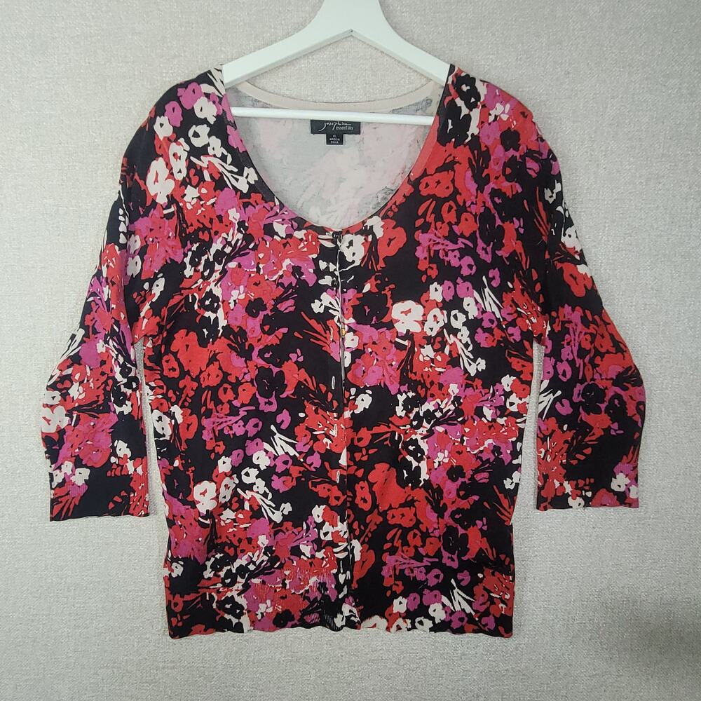 Josephine Essentials Silk Blend Red & Black Cardigan XL